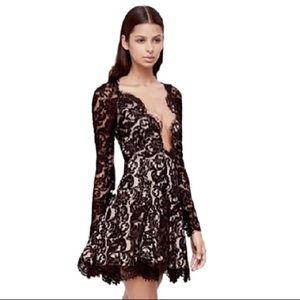 StyleStalker Triumph Long Sleeve Black Lace Dress